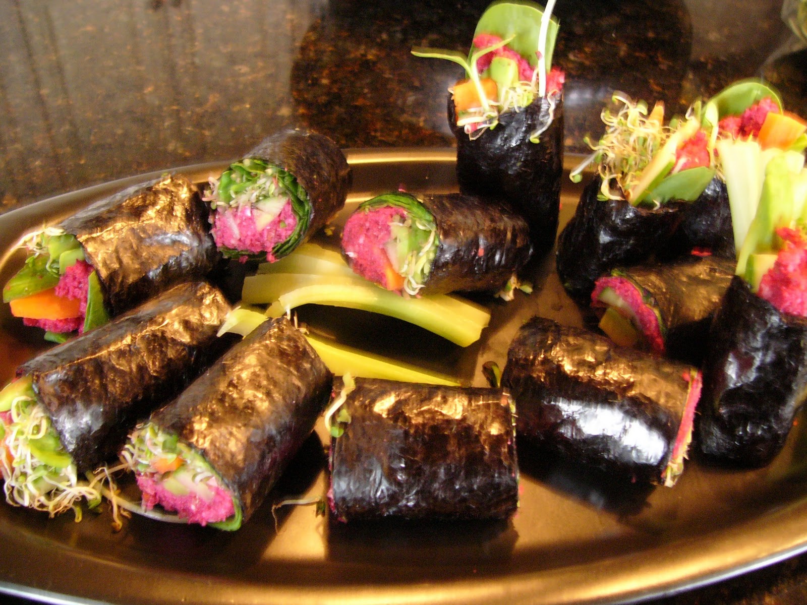 Tebasiles Kitchen: Raw Nori Rolls with Beet Ginger Paté