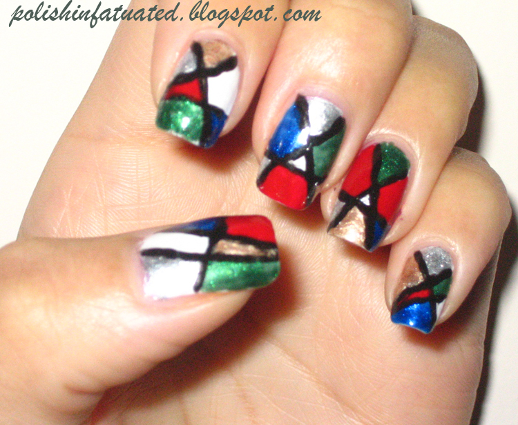Nail art 20 Stained glass window