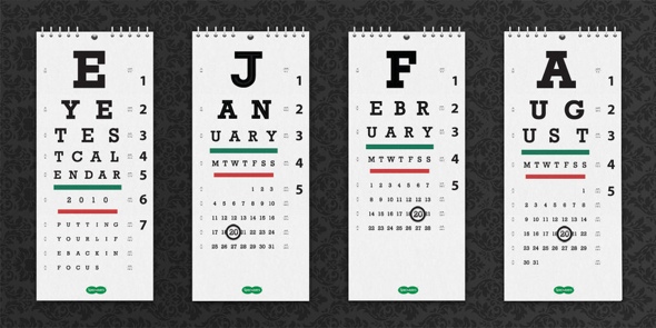 We're Going Places You've Never Dreamed About: Eye Chart Calendar