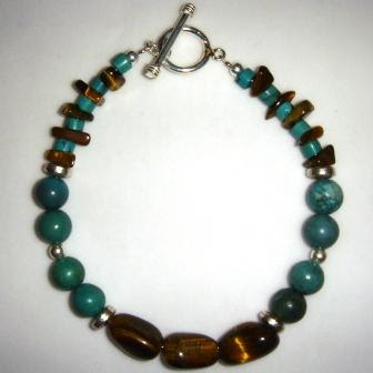 Turquoise & Tiger Eye Bracelet