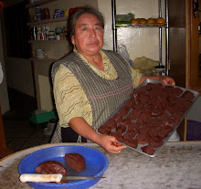 My dear friend Alicia with homemade chocolate at her restuarant "El Descanso" in Teotitlan.
