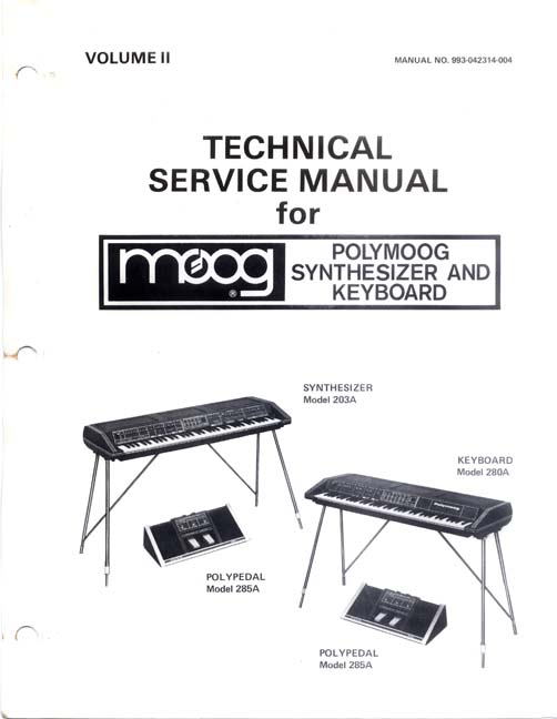 MATRIXSYNTH Polymoog Synthesizer/Keyboard/Polypedal Service Manual