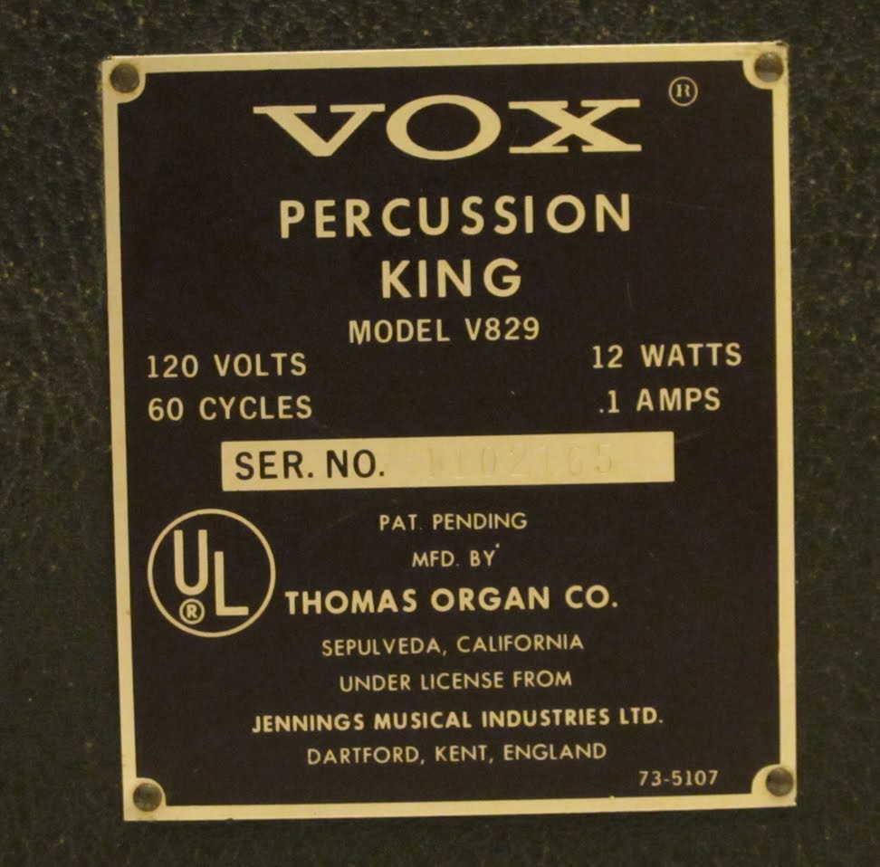 MATRIXSYNTH 1967 Vox Percussion King Kraftwerk