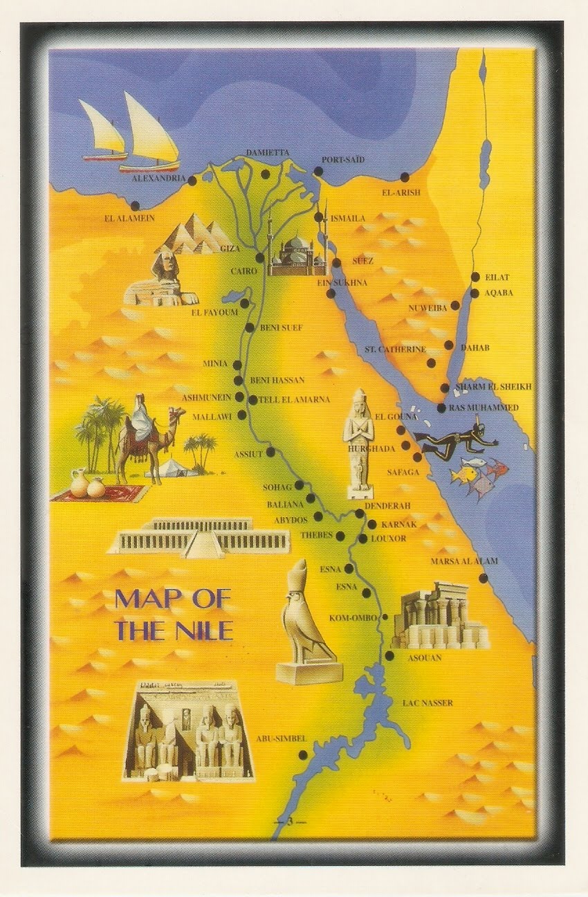Postcard A La Carte Egypt Map postcard