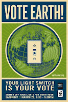 Vote Earth! Switch Off Your Lights For Earth Hour - poster by Shepard Fairey. 