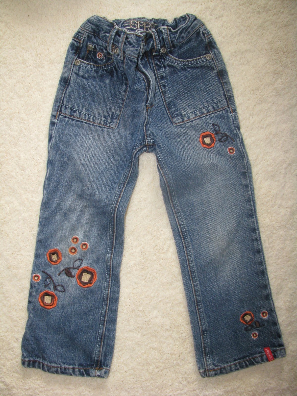 3t and 4t clothing lot on ebay: denim jeans with flower embroidery