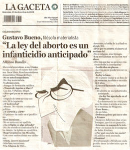 Gustavo Bueno hablando claro en La Gaceta