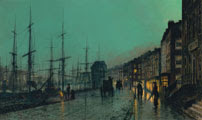 Atkinson Grimshaw (45 años) - Barcos en el río Clyde (Shipping on the Clyde, 1881)