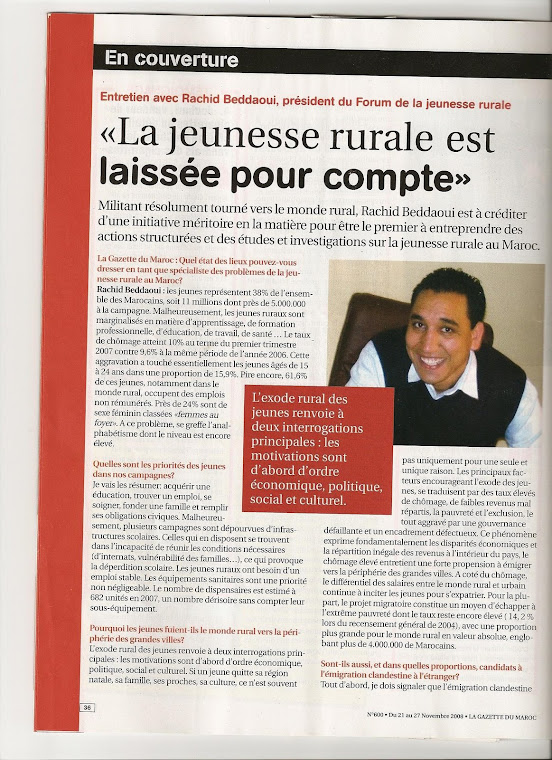 Entretien de la Gazette du Maroc avec Rachid BEDDAOUI , P1