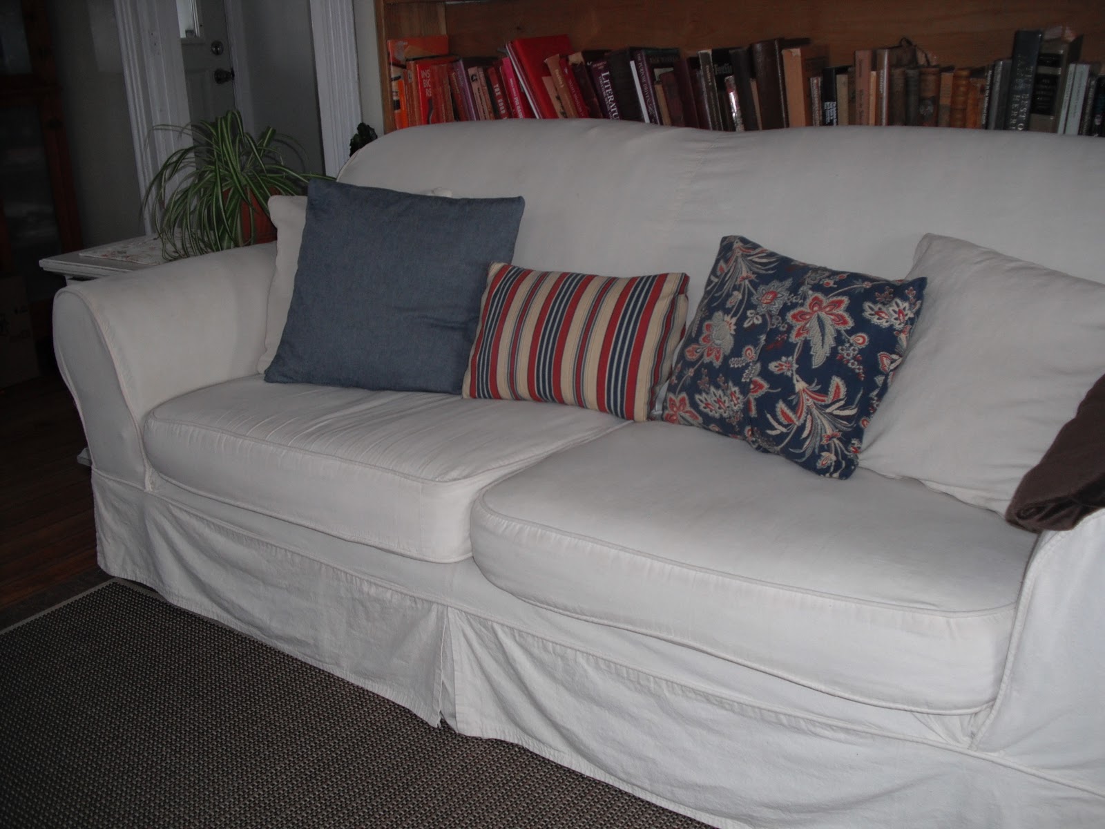 Couch Potato Slipcovers Ugly Plaid Couches Before and After