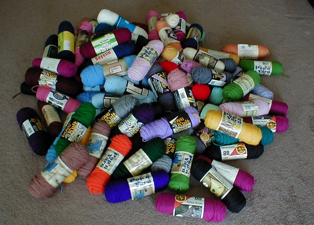 Karens Crocheted Garden of Colors 84 skeins of Yarn