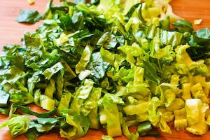 Leftover Chicken Chopped Salad with Cafe Rio Style Creamy Tomatillo Dressing found on KalynsKitchen.com Leftover Chicken Chopped Salad with Cafe Rio Style Creamy Tomatillo Dressing found on KalynsKitchen.com