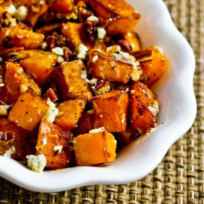 Roasted Butternut Squash with Rosemary, Pecans, and Gorgonzola Cheese