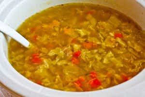 Crockpot (or Stovetop) Ham and Cabbage Soup with Red Bell Pepper found on KalynsKitchen.com Crockpot (or Stovetop) Ham and Cabbage Soup with Red Bell Pepper found on KalynsKitchen.com