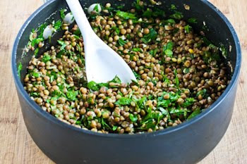 Lebanese Lentil Salad with Garlic, Cumin, Mint, and Parsley found on KalynsKitchen.com