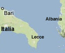 Mappa delle coste pugliesi e albanesi