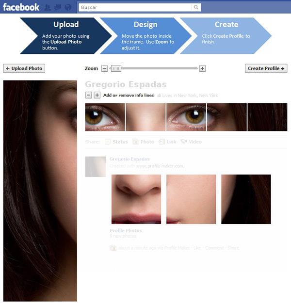 Create a Facebook profile Creative easily