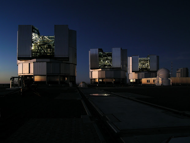 The ESO's Very Large Telescope ready for the night at Paranal