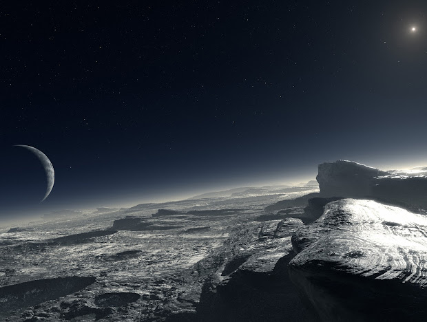 Pluto's tiny atmosphere and pure methane on its icy surface