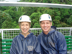 Preparing to Zip Line in Costa Rica with my good friend, Jim