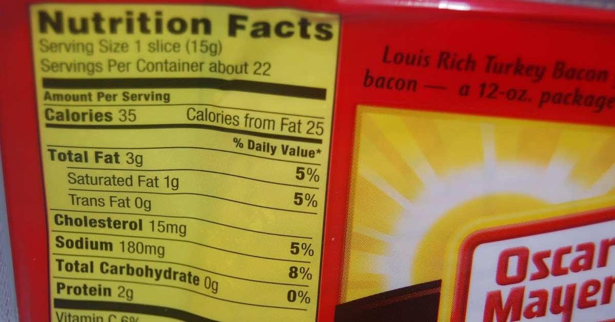 Oscar Mayer Turkey Bacon Nutrition Label Juleteagyd