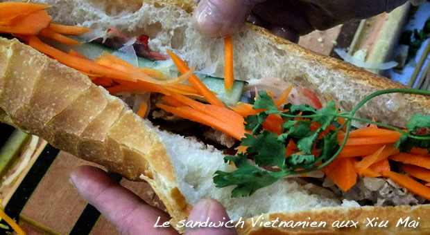 Sandwich vietnamien : carottes râpées et coriandre