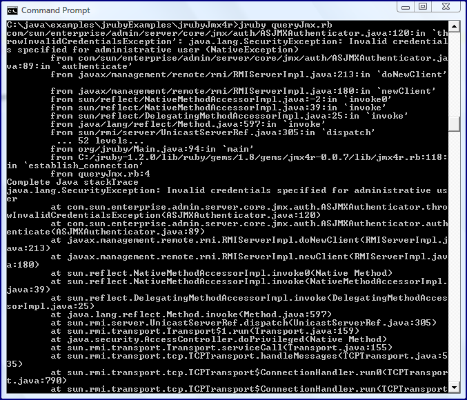 [jrubyJmx4rScriptAuthenticationErrorWithoutGlassFishCredentials.png]