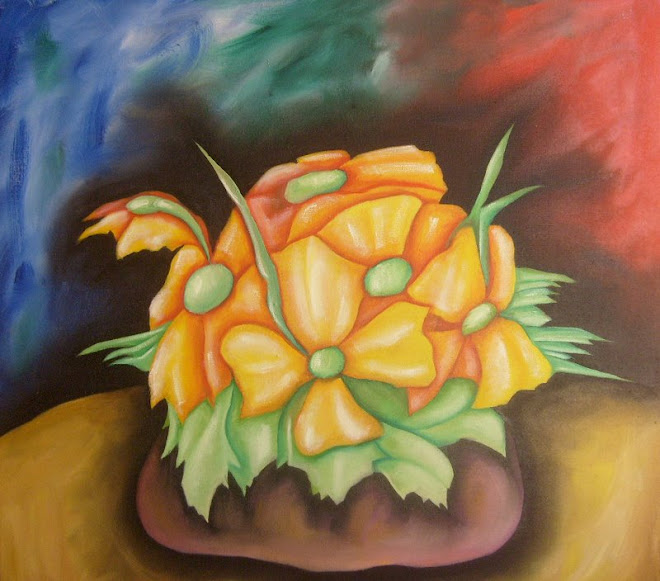 FLORES III (ÓLEO S/TELA 60 X 60 CM)