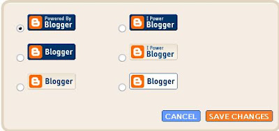 New Blogger choose logo pop-up