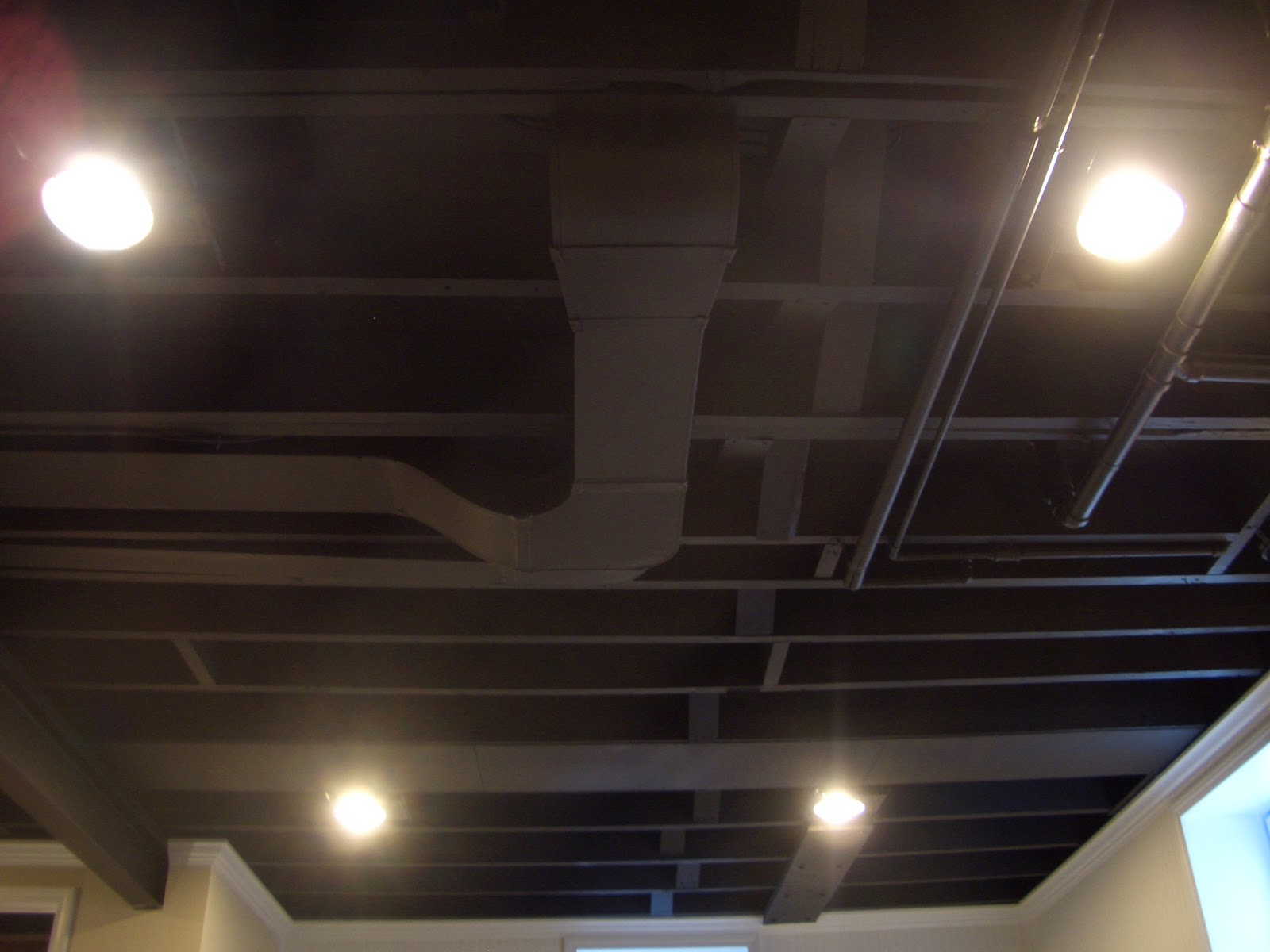 Cool Home Creations: Finishing Basement: Black Ceiling
