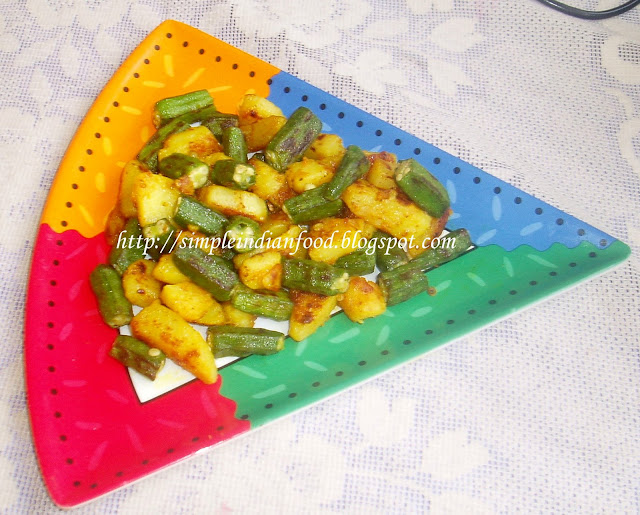 Simple Indian Food- An Easy Cooking Blog: Aloo Bhindi