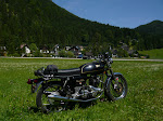 A great Norton motorcycle in great Austrian countrside