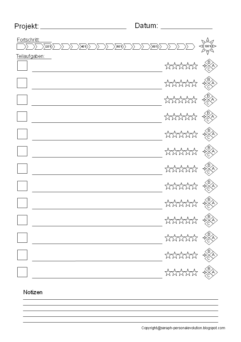 Personal Evolution Projektmanagement Druckvorlagen / Vorlagen Downloads