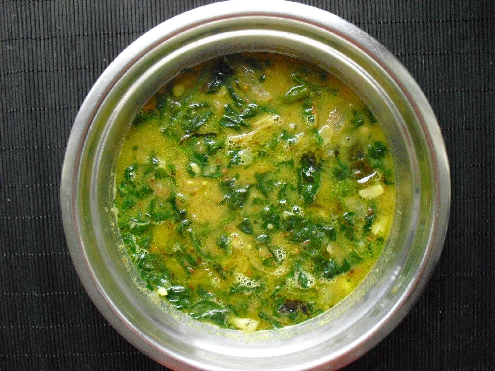Prathi'scookin' Spinach/ Palak Sambar