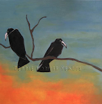 crows at sunset
