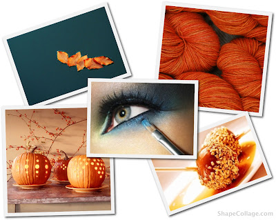 Fall Leaves Orange Yarn from Smatterings Blog Smokey Blue Eyeshadow from