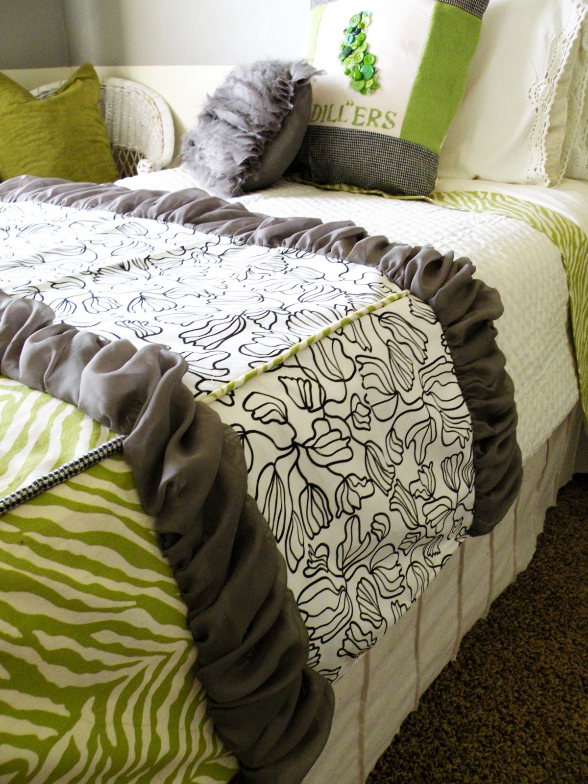 Sewing Room Scraps Bedding • Vintage Revivals Top And Bottom Sheets Sewn Together