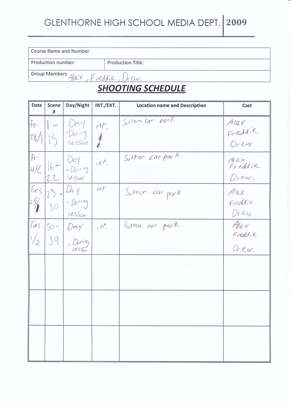 Drew Bowers Shooting Schedule drew-bowers-shooting-schedule