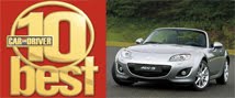 Car & Driver magazine picks the MX-5 as one of the 10 Best Cars for 2011