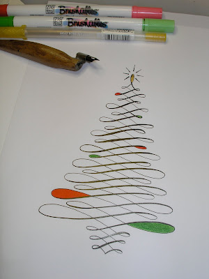 Simple Calligraphy Christmas Tree Card | Handmade Calligraphy Christmas Cards You Can DIY | Handmade Calligraphy Christmas Cards | calligraphy fonts