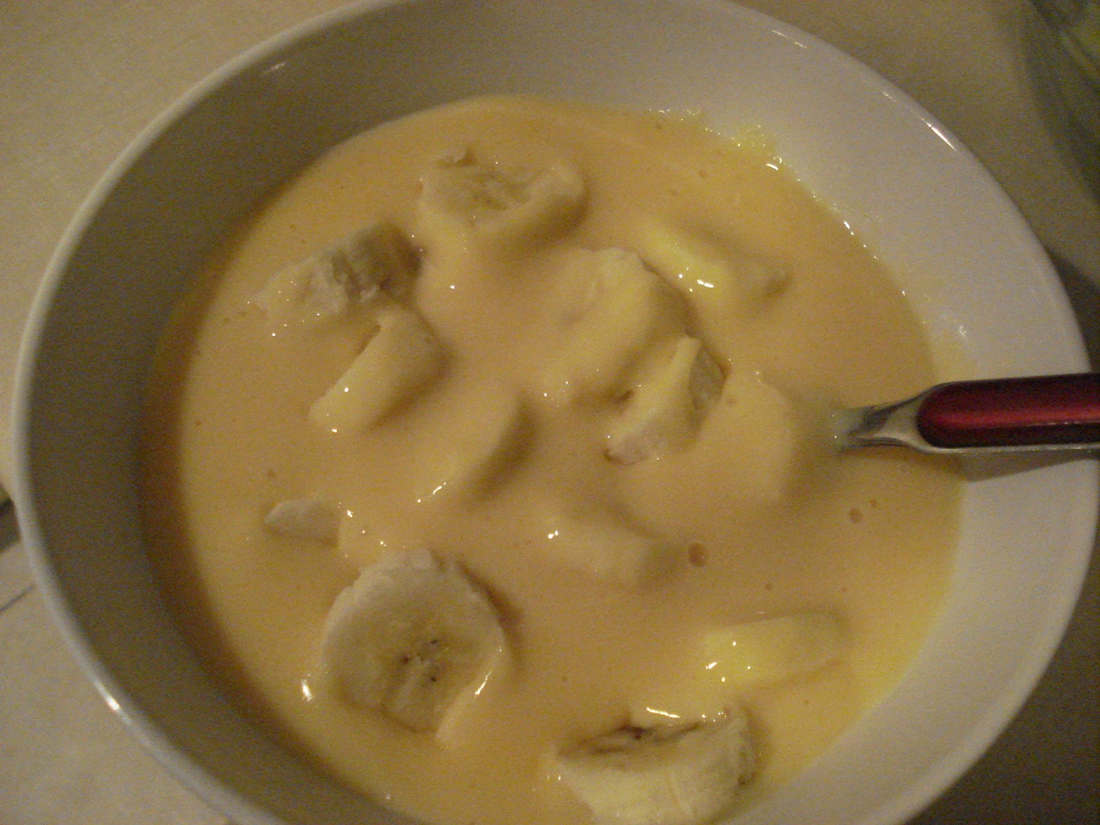 For the love, and lovers, of food. Banana and custard.