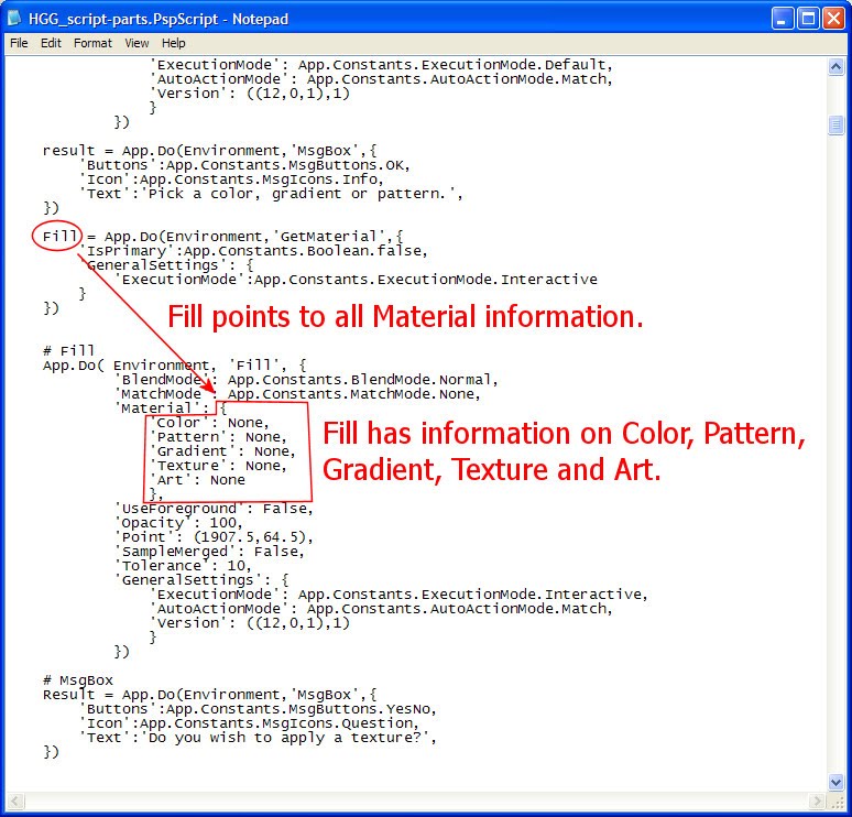 Humbug Graphics Galore: Parts of a Script