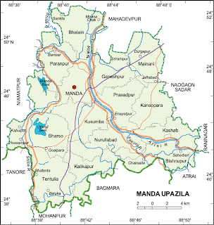 Map of Manda, Naogaon