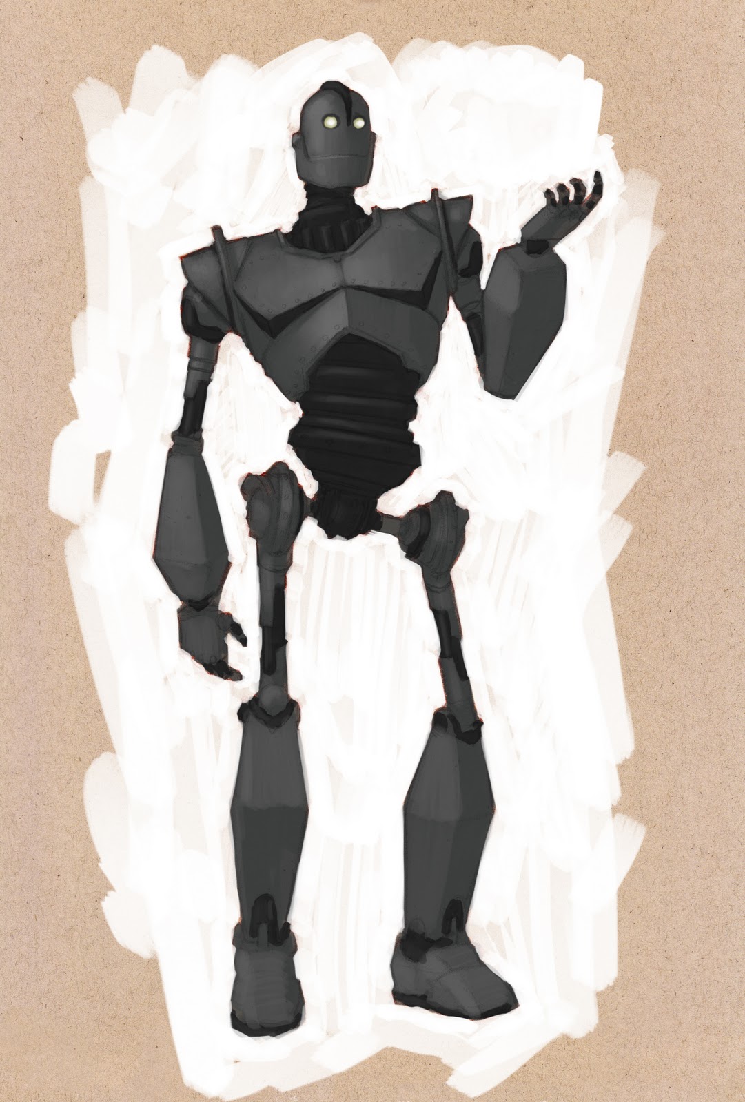 Timothy Anderson Art Iron Giant Sketch and Painting WIP