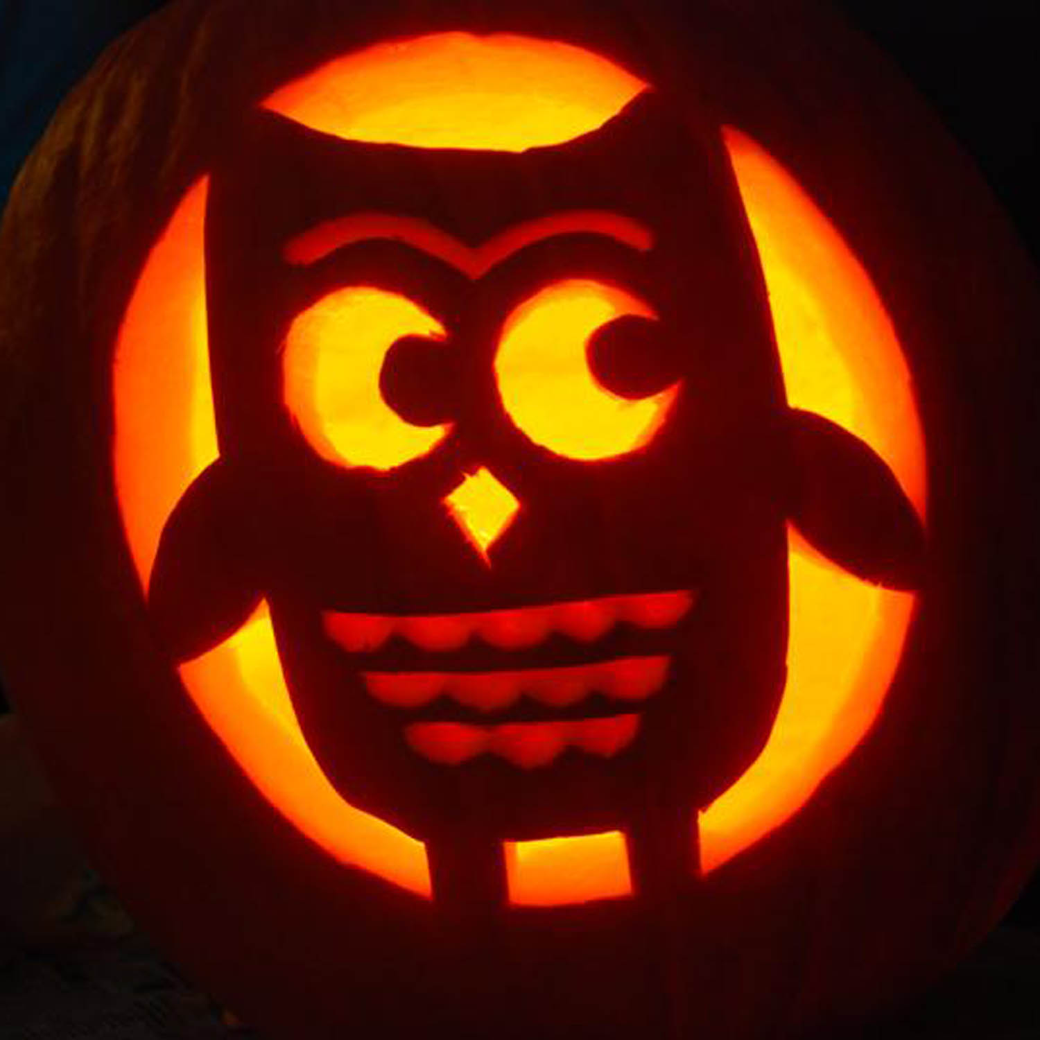Easy Owl Pumpkin Template