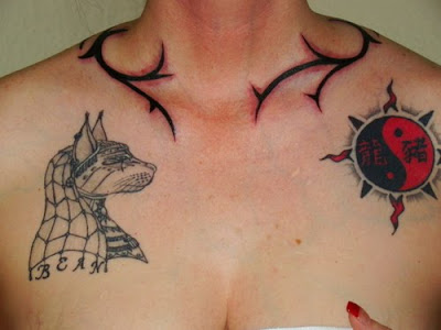 Front of tribal with butterfly tattoo