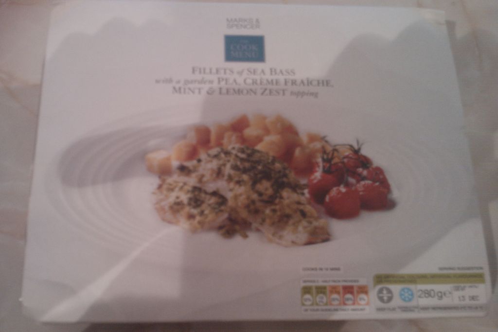 Ready Meals Rock Chick Fillet of Sea Bass with Pea, Cream Fraiche