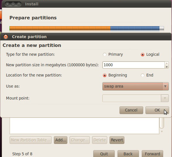Remember to create new partitions. Remember to create new partitions
