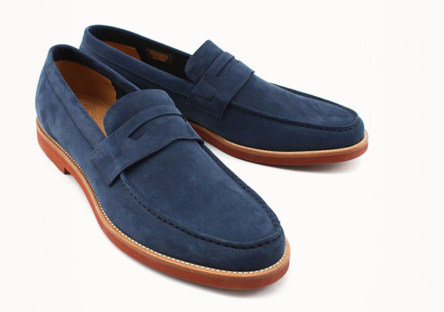 Blue suede penny loafers - keep 'em or take 'em back?