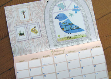 calendar with picture of blue bird